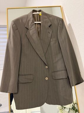 Vintage Oscar de la Renta Two-Button Men’s Wool Tailored Blazer Coat-42S